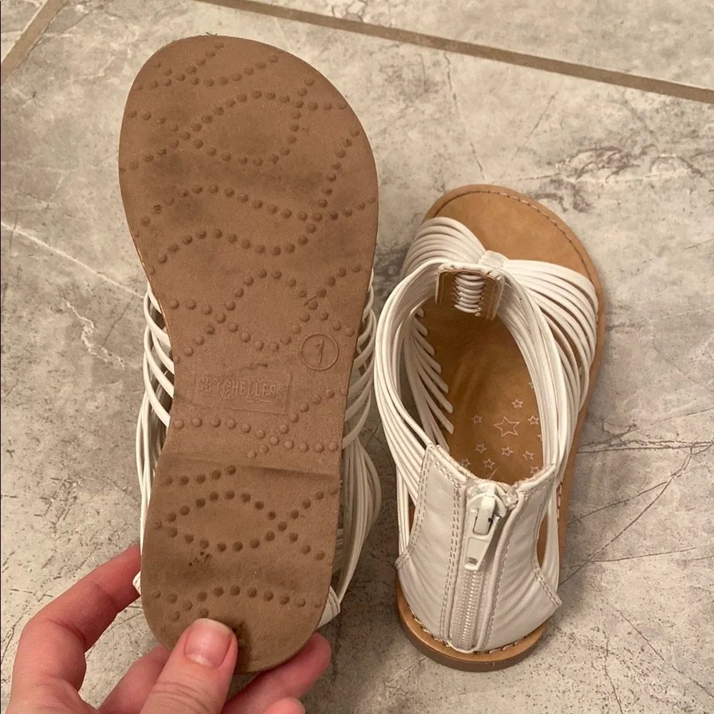 Girls White Gladiator Sandals